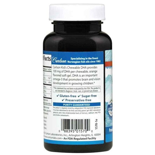 Kids Chewable DHA Omega-3s with Natural Orange Flavor, CL